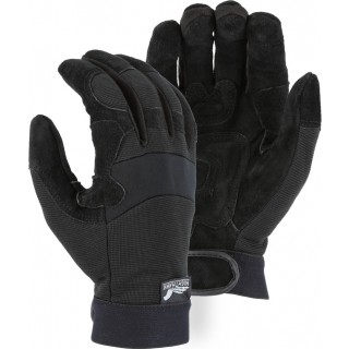 Majestic® Night Hawk Mechanics Glove with Padded Cowhide Palm and Knit Back